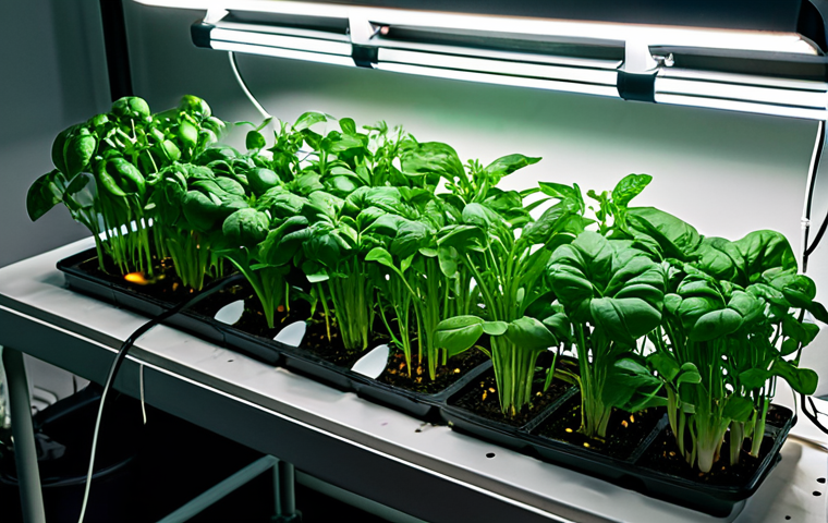 수경재배와 환경 보호 - **

"A vibrant hydroponics setup in an urban rooftop garden, various leafy green vegetables growing ...