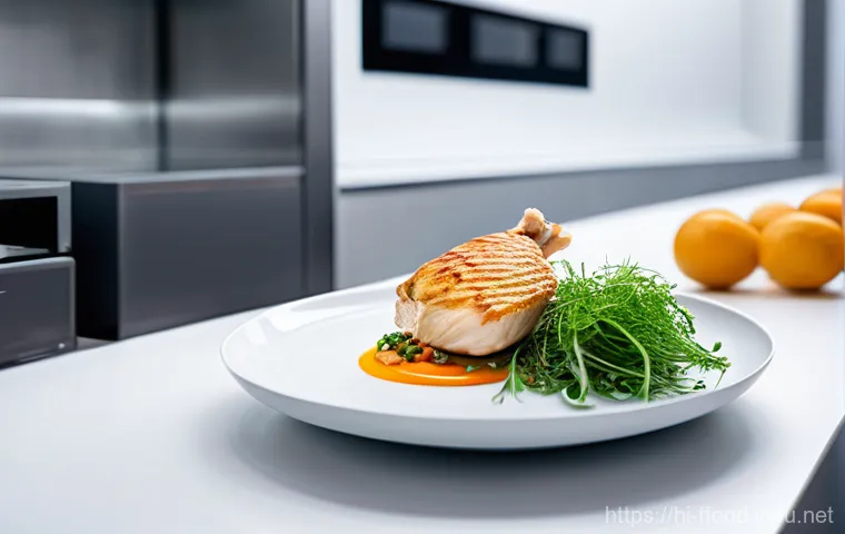 식량 수요에 대응하는 기술 - **Prompt:** "A vibrant and lush indoor vertical farm in a modern, sunlit apartment kitchen. Sleek, m...