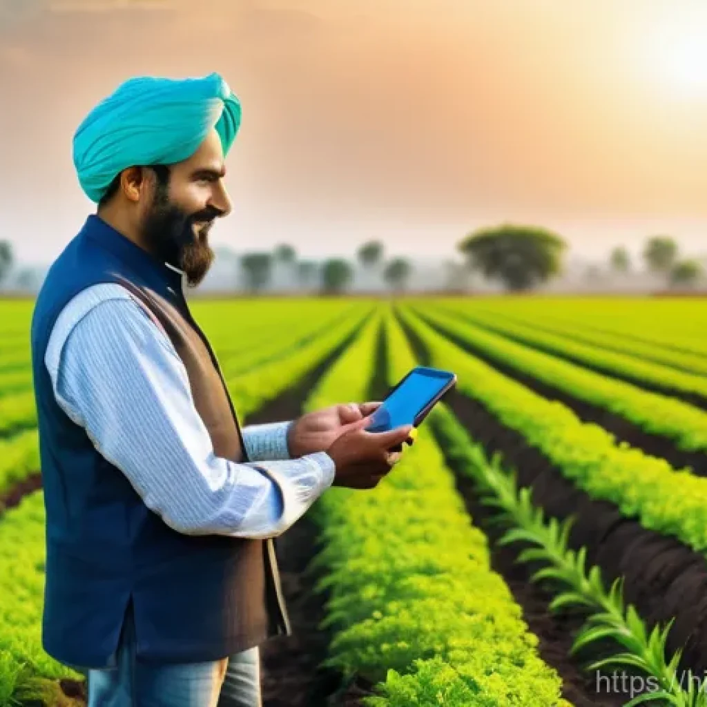 인공지능을 활용한 농업 혁신 - **Soil Intelligence via AI & Sensors**
    A wide shot of a vibrant, healthy agricultural field unde...