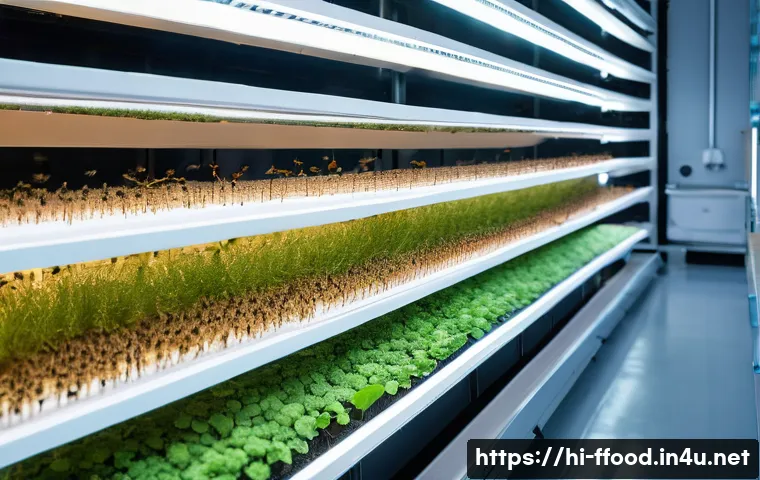 곤충 단백질의 가격 추이 - **Prompt 1: Sustainable Insect Farm of the Future**
    "A clean, brightly lit, modern indoor insect...